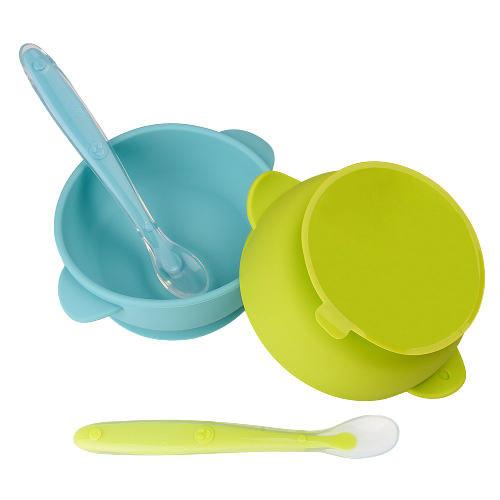 2 Pack Silicone Baby Bowls with Super Suction