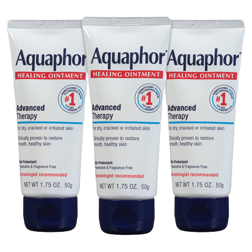 Aquaphor Healing Ointment - Pack of 3, Travel Size Protectant for Cracked Skin - Dry Hands, Heels, Elbows, Lips