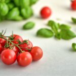 cherry tomatoes and basil vegan pasta